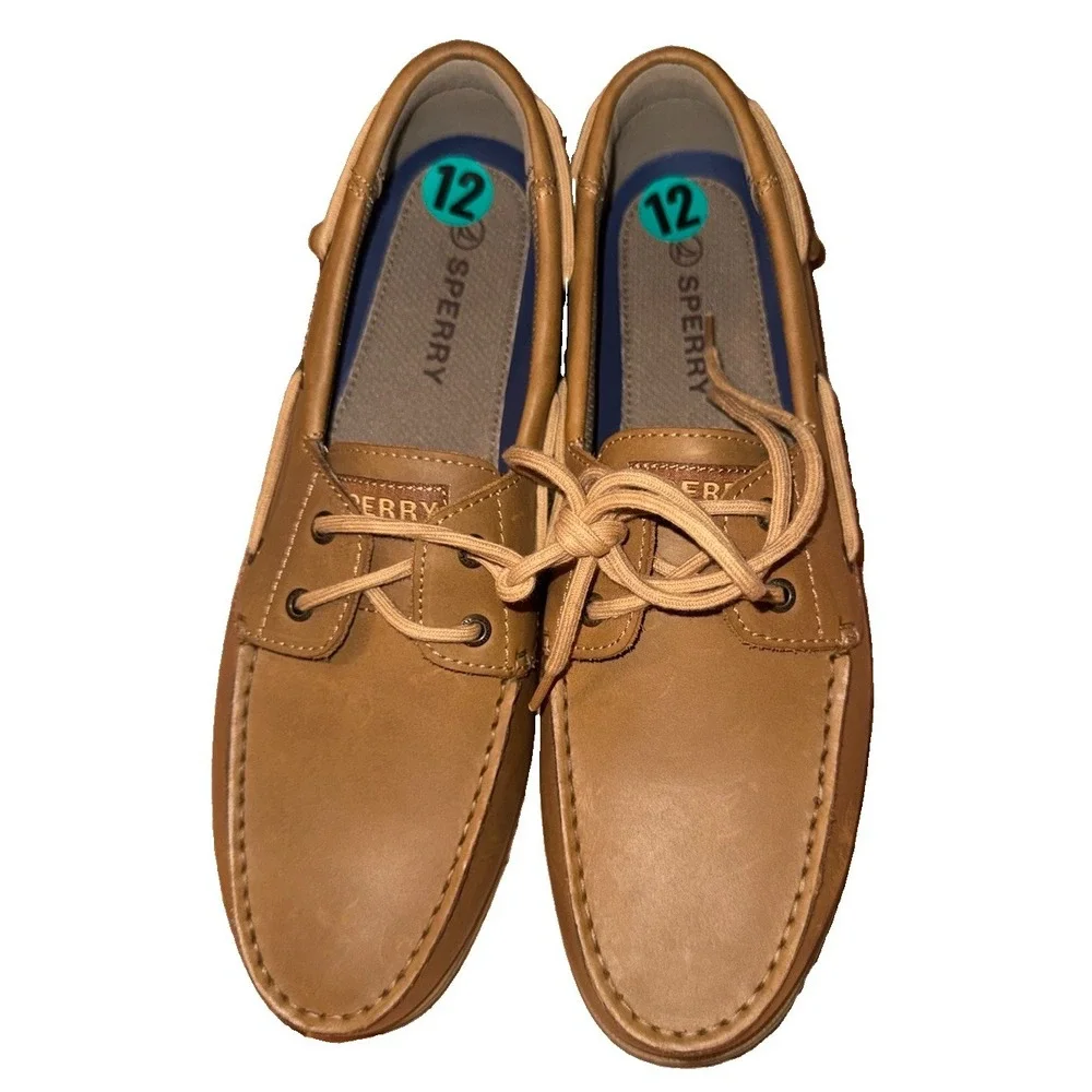 Sperry Casco 2-Eye Boat Shoe Leather Loafer Brown Mens Size 12 US Driving Shoe